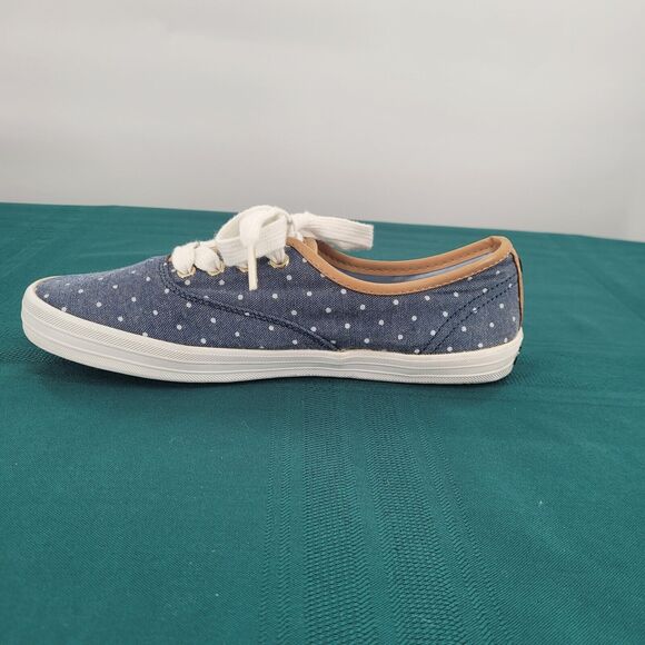 Tommy Hilfiger Women's Sneakers Tahlor, Blue Canvas, White Polka Dots, Size 6.5 - Picture 7 of 11